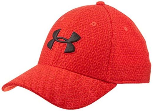 Under Armour Men's Printed Blitzing 3.0 Stretch Fit Cap Sombrero, Radio Red