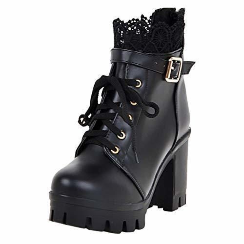 POLP Botines de Tacón Impermeables Mujer Zapatos con Plataforma de tacón Alto