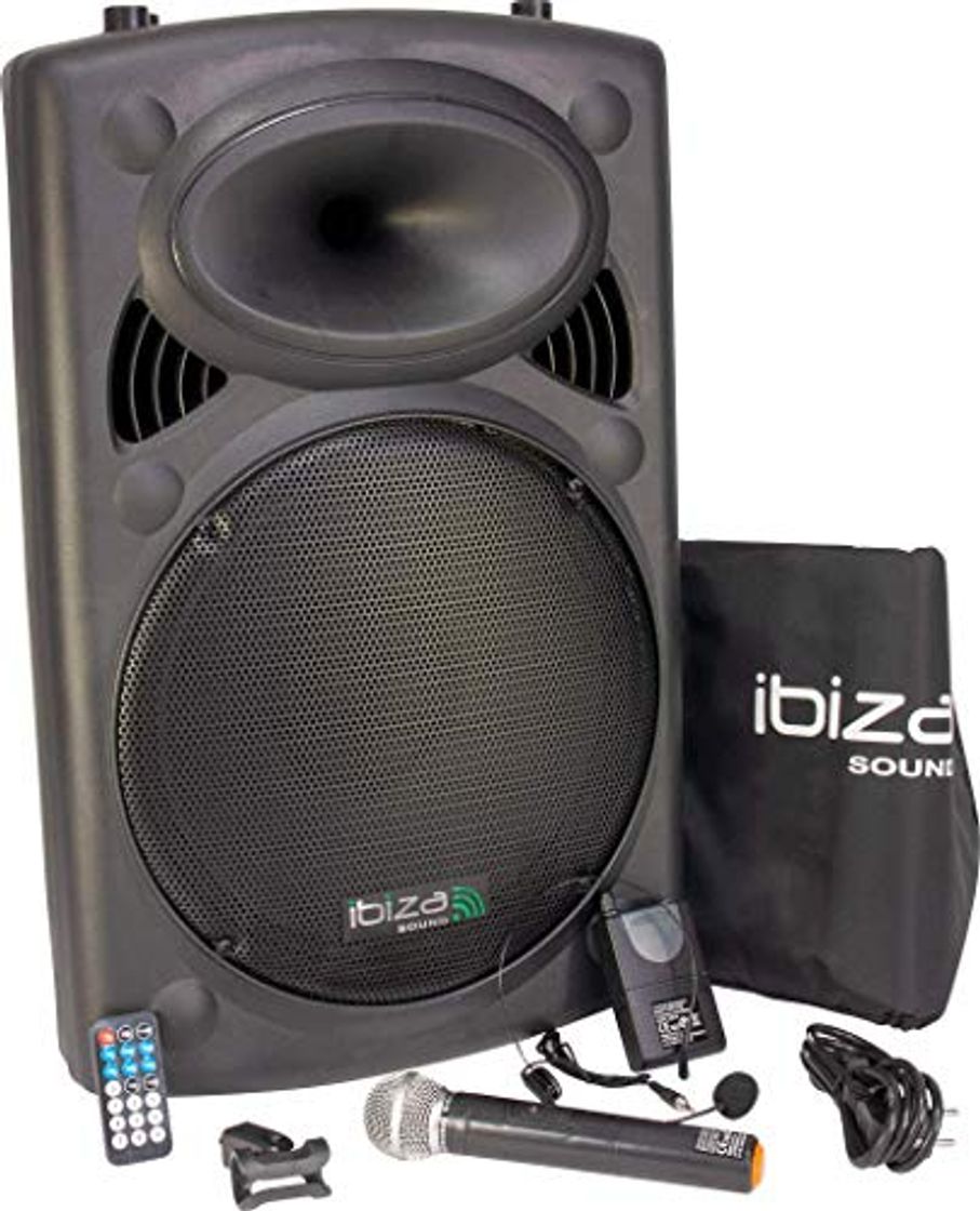 Electrónica Ibiza Sound PORT15VHF-BT Sistema de sonido portátil y autónomo de 15"/38 cm