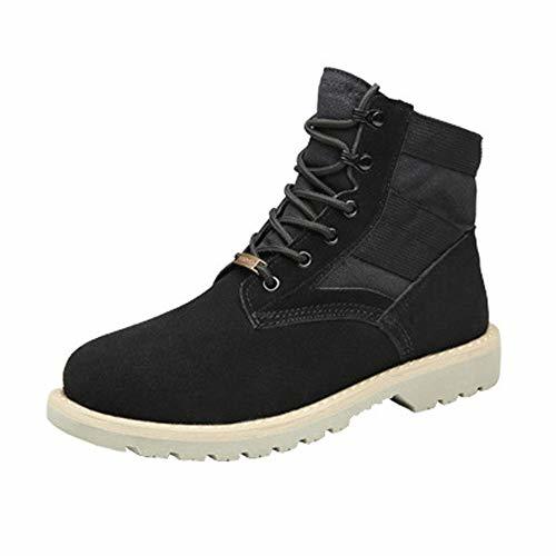 Social Zapatillas para Hombre Botas de Combate hasta el Tobillo con Cordones para