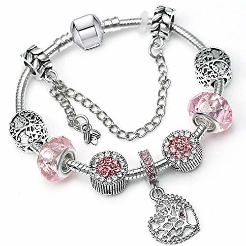 Social Ooukesy encantos Del Color De Plata De La Vendimia Pulseras Para Las