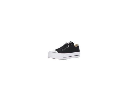 Converse Chuck Taylor CTAS Lift Ox Canvas, Zapatillas para Mujer, Negro