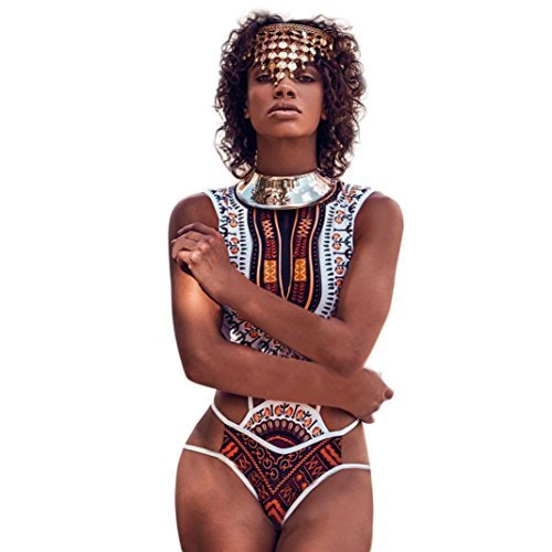 Social SHOBDW Mujer Africano de impresión Vintage Estilo étnico Bikini Conjunto de Traje