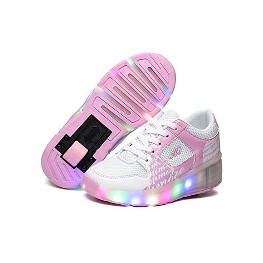 Unisex Recargable Led Luz Automática de Skate Zapatillas con Ruedas Zapatos Patines