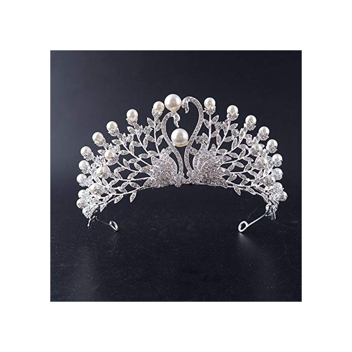 Social MLDSJQJ Moda Perola Tiaras Crown para A Noiva De Cristal Folhas Ramos
