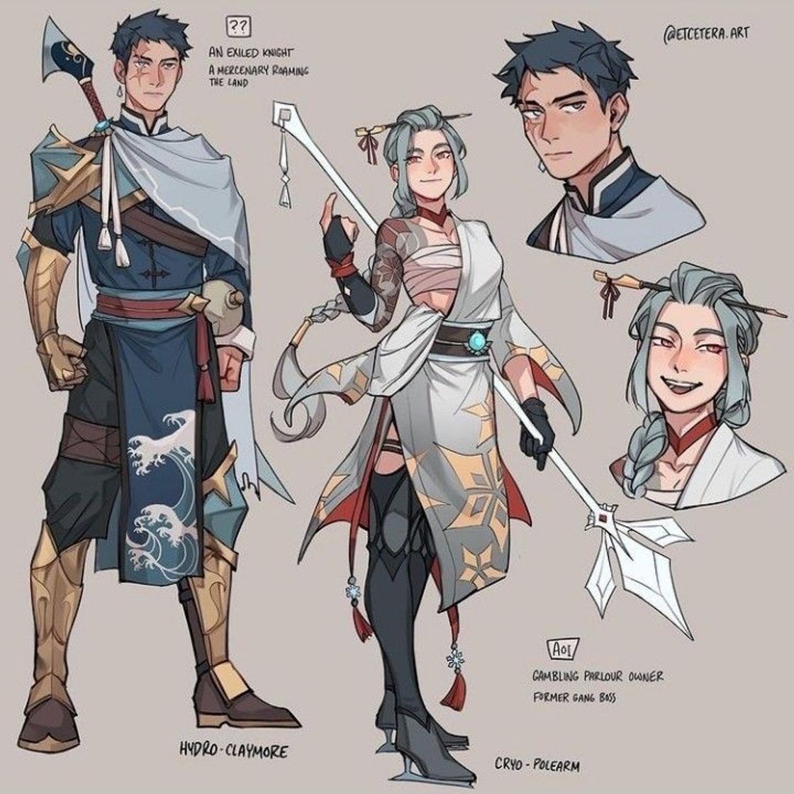 Social Personagens feminino e masculino, arte personagens RPG
