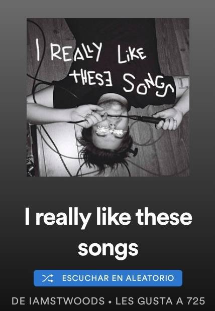 Canción I really like these songs 
