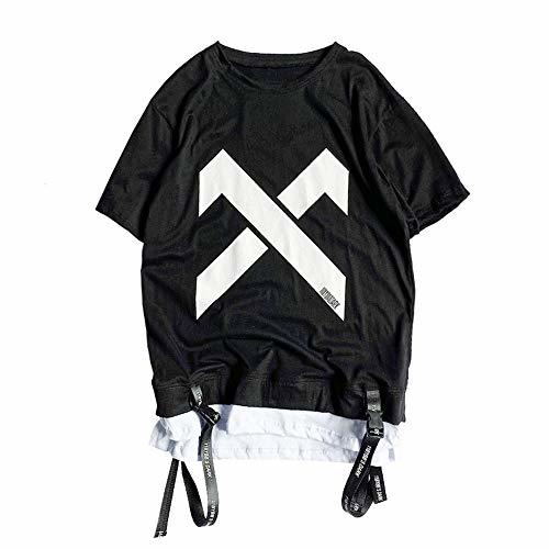 Social Tasty Life Camiseta De Hip-Hop para Hombre Moda Falsa De Dos Piezas