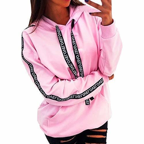 Social K-youth Sudaderas con Capucha Adolescentes Chicas Color Sólido Suelto con Bolsillos Camisetas