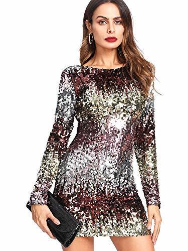 Social DIDK Vestidos de Fiesta para Mujer Vestidos con Lentejuelas de Moda para