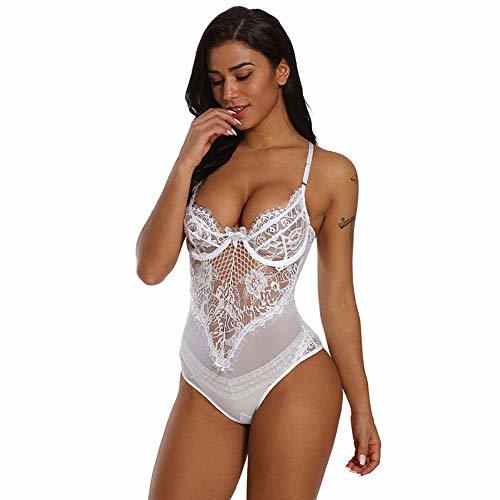 Product JJHR Bodysuit Mono Transparente Encaje Mono Mujeres Backless Cupped Bodycon Mamelucos Mujer