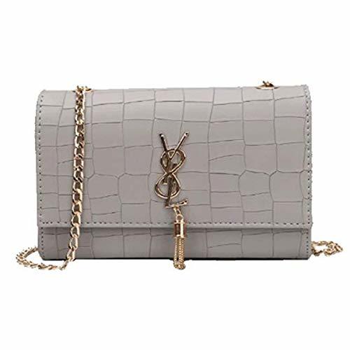 Social 2018 Verano Nueva borla bolso Cadena bandolera Mini Clutch Lady sobre funda gris