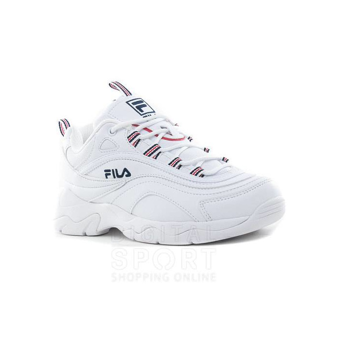 Moda Fila Ray Mujeres Zapatillas White Silver