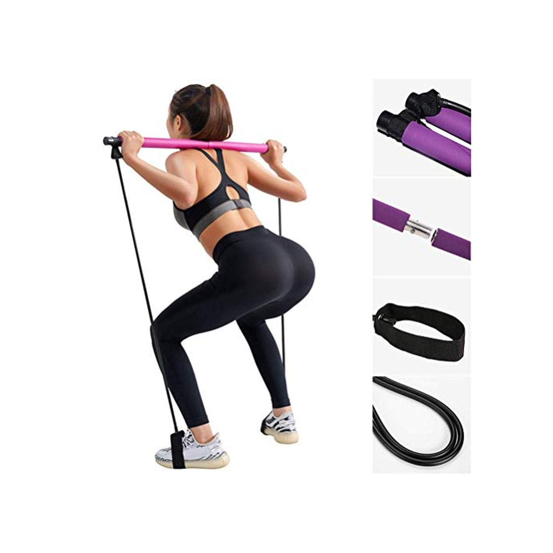 Product Kit de barra de pilates portátil con banda de resistencia para ejercicios