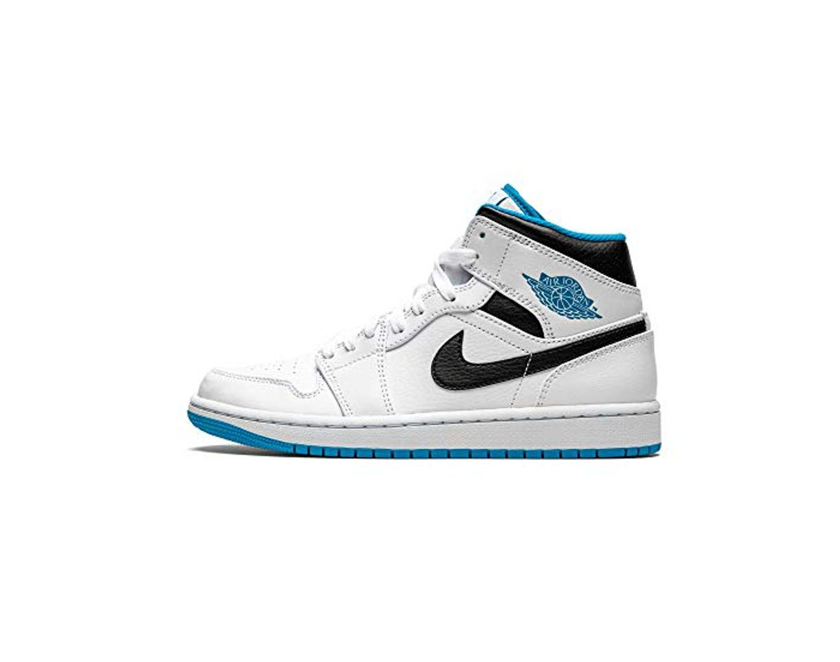 Jordan Air 1 Mid Blanco/Laser Azul Hombres 554724 141 - Talla,