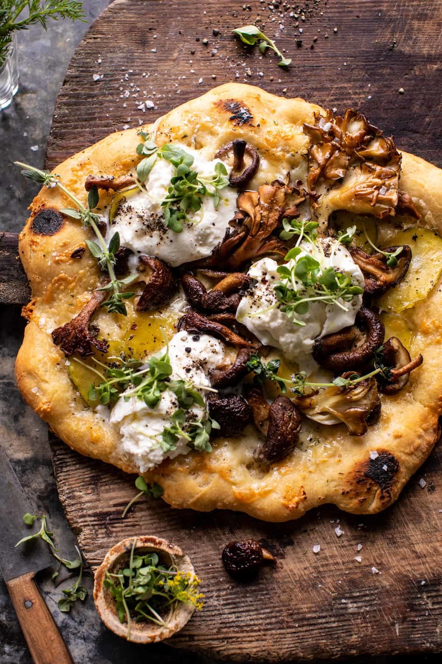 Moda Potato and Wild Mushroom Burrata Pizza. - Half Baked Harvest