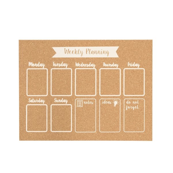 Social Corcho organizador semanal blanco| Decowood Home decor