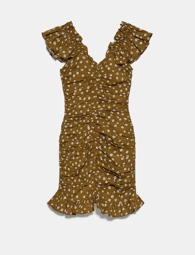 Social Vestido drapeado estampado