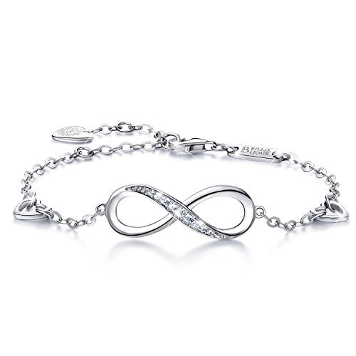 Product Billie Bijoux Pulsera de Plata esterlina Mujer Símbolo Amor Infinito Brazalete de