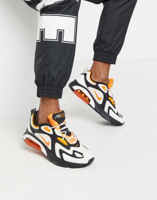 Social Nike Air Max 200 trainers in black/orange | ASOS