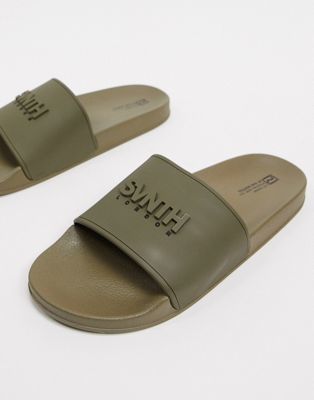 Moda River Island sliders in khaki | ASOS