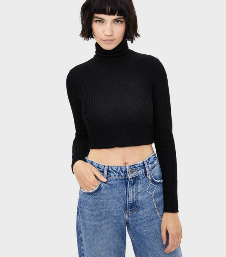 Product Jersey basic cuello alto cropped