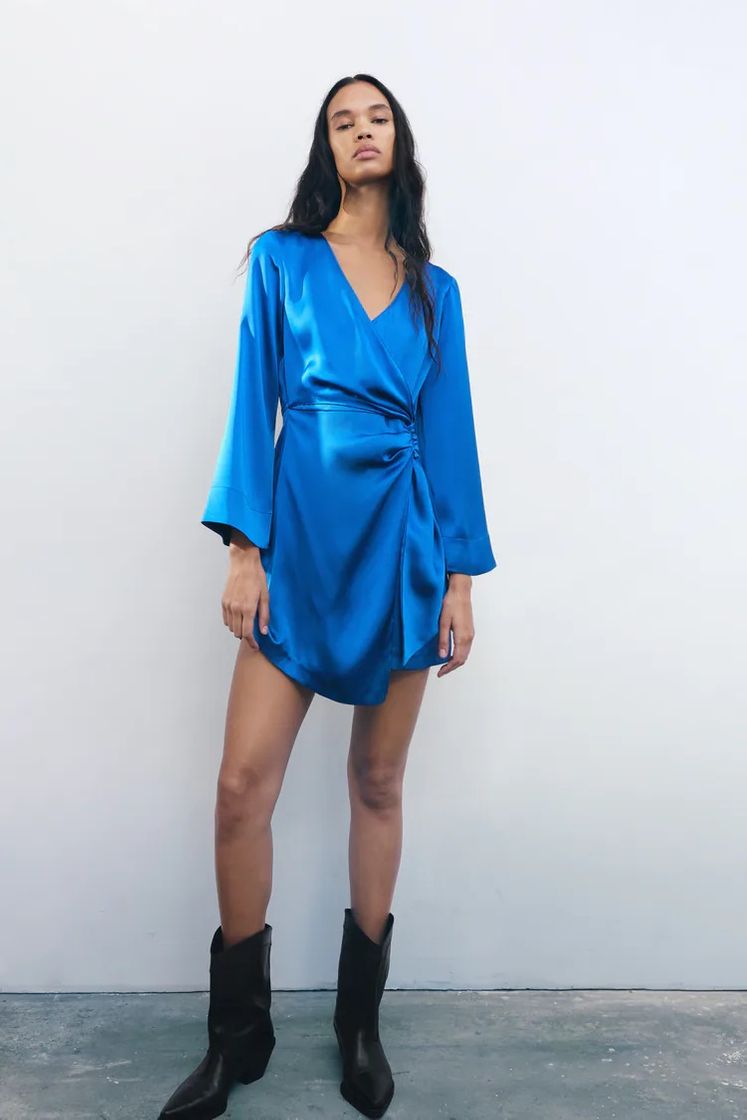 Social VESTIDO ACETINADO CRUZADO 