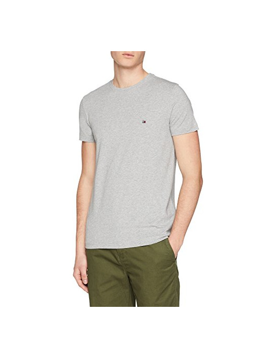 Social Tommy Hilfiger Core Stretch Slim Cneck tee Camiseta, Gris