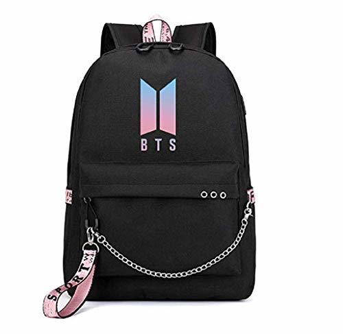 Producto vpuquuz 1pcs Bangtan Boys KPOP Mochila Escolar con USB Juveniles Backpack A.R.M.Y.