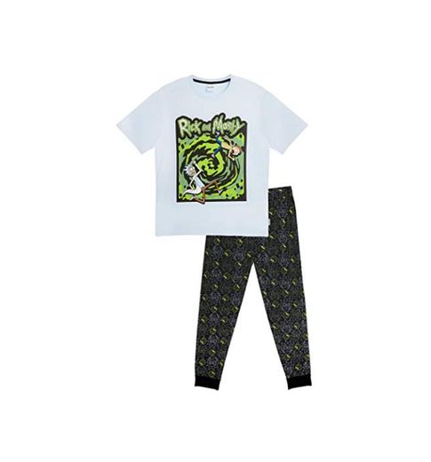 Rick and Morty Pijama Hombre Invierno Algodon 100%, Conjunto de Dos Piezas