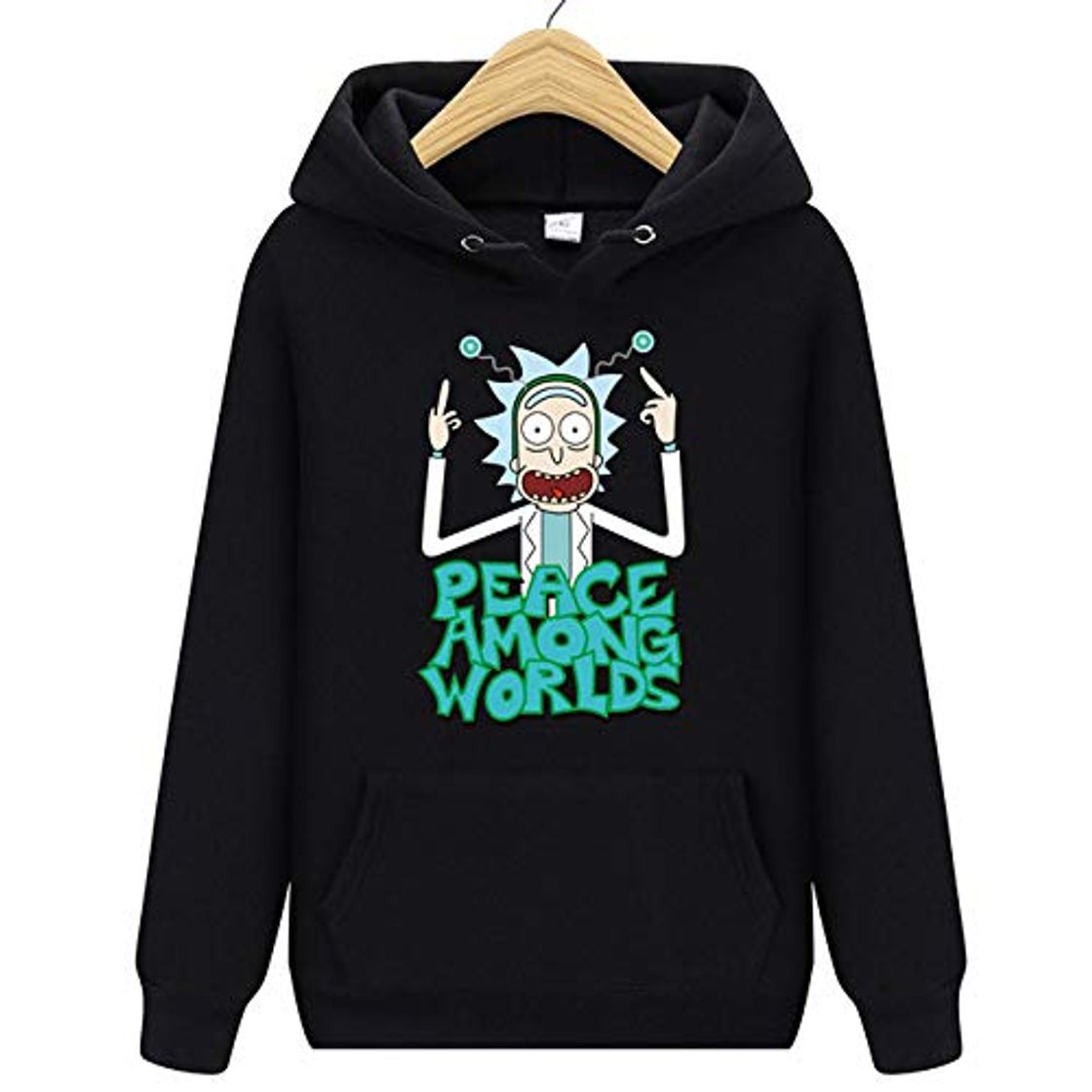 Social HOSD Sudaderas con Capucha Impresas Hombres Otoño Invierno Algodón Manga Larga Hip Hop Rick Morty Streetwear Ropa Hombre