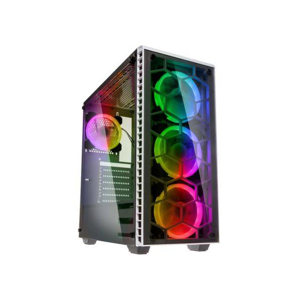 Social Caixa E-ATX Kolink Observatory Branco RGB Vidro Temperado

