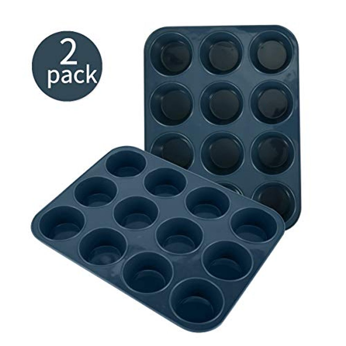 Producto SUPER KITCHEN Molde de Silicona Grande para 12 Magdalenas, Juego de 2