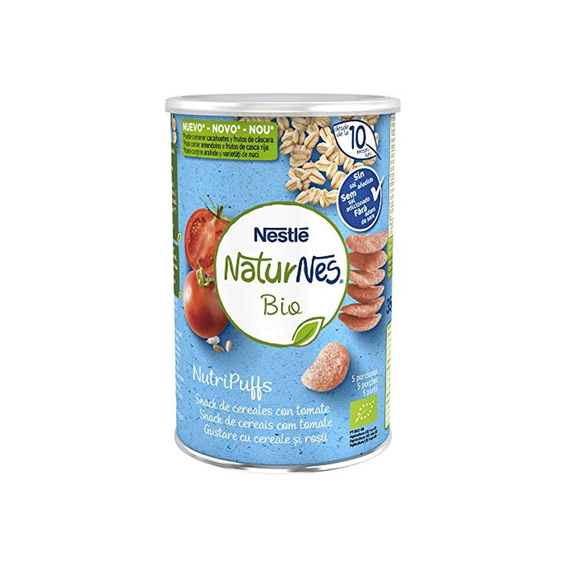 Producto Nestlé Naturnes Bio Nutri Puffs Snack De Cereales Con Tomate