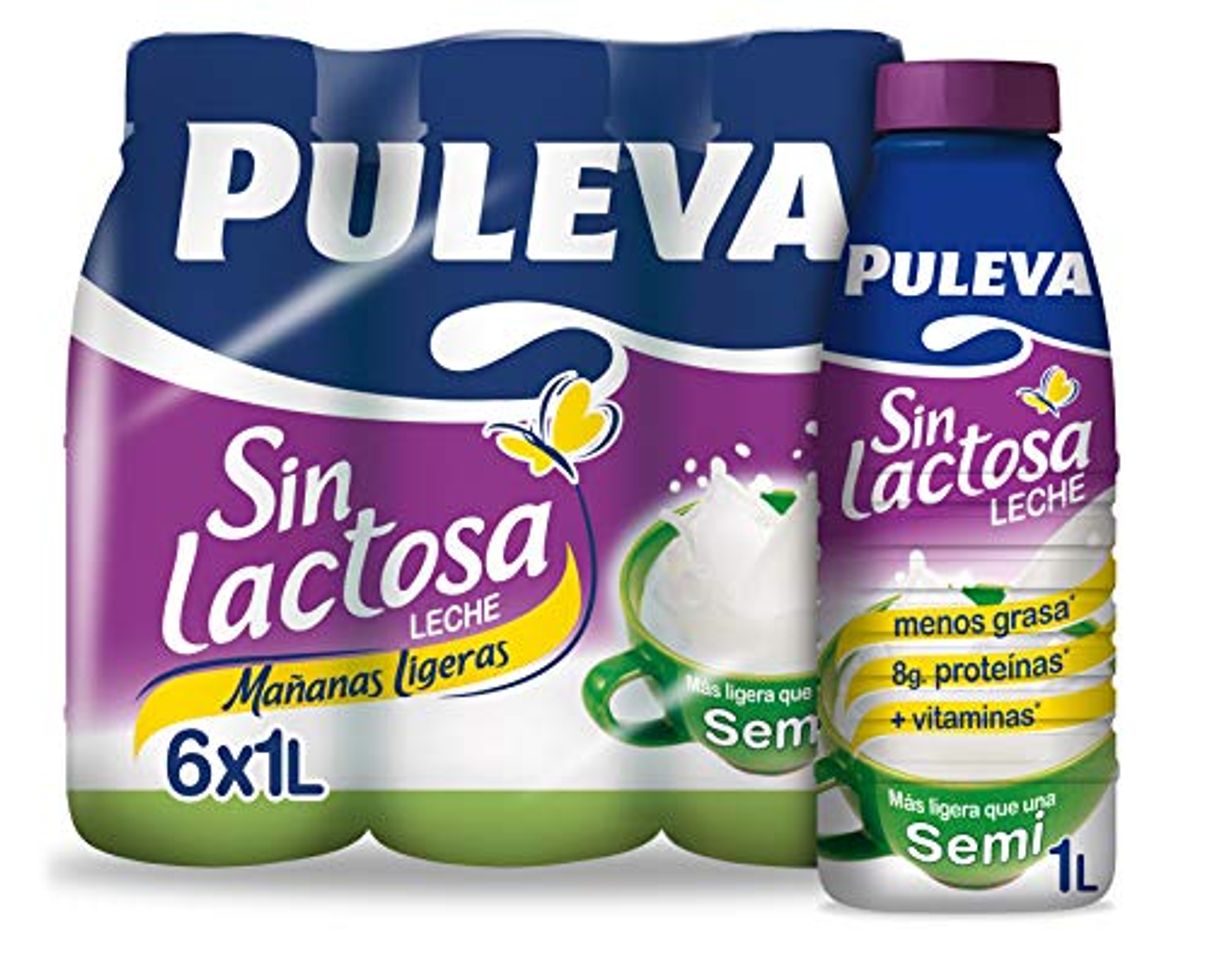 Product Puleva Mañanas Ligeras Leche Sin Lactosa Semidesnatada 6 x 1 L