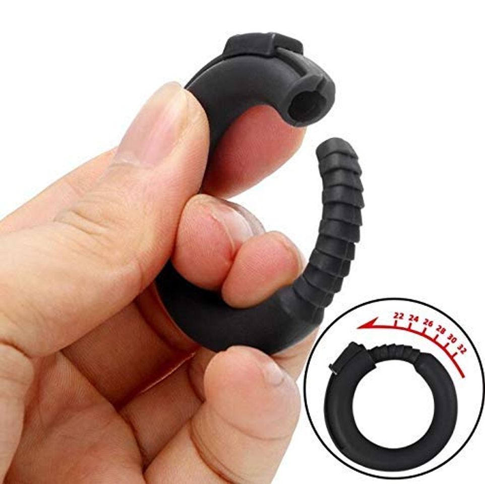 Product CHCH 1pc Ajustable Anillo de Silicona Negro para Adaptarse a su Tamaño