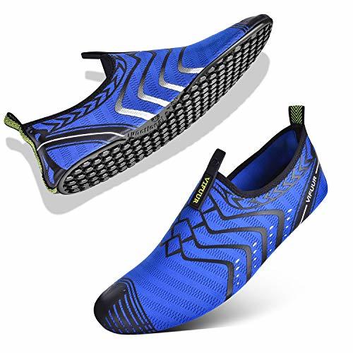 VIFUUR Zapatos de Agua para Mujer para Hombre Descalzo Aguamarina de Secado