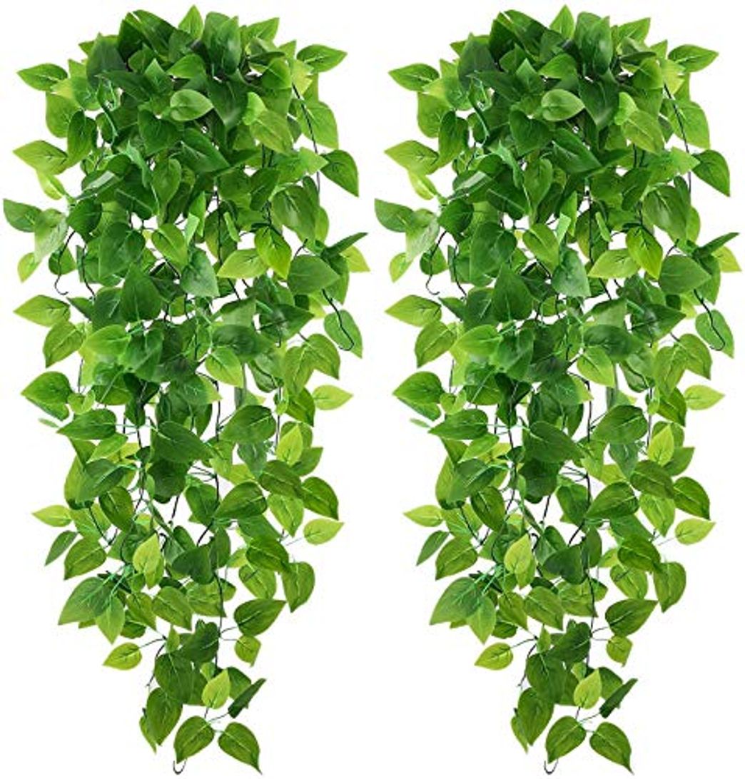 Products Karoro - Pack de 2 plantas colgantes artificiales de hiedra con hojas