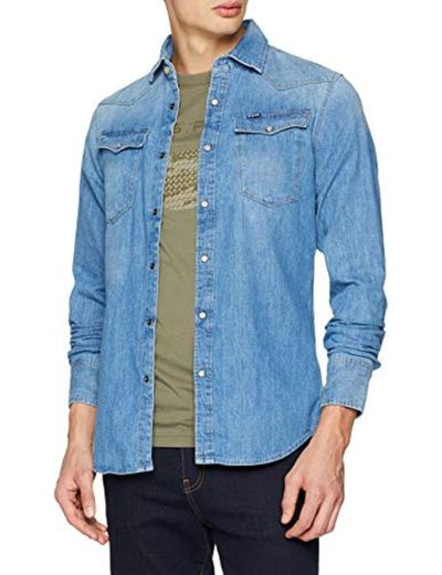 G-Star Raw 3301 Slim Shirt Camisa vaquera, Azul