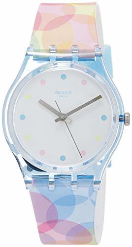 Moda Swatch Reloj Analógico para Mujer de Cuarzo con Correa en Silicona GS159