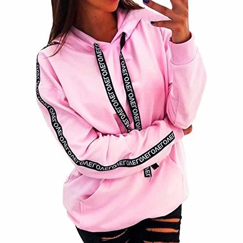 Moda Sudaderas con Capucha Tumblr Cortas Pullover Anchas Deportiva Invierno para Mujer