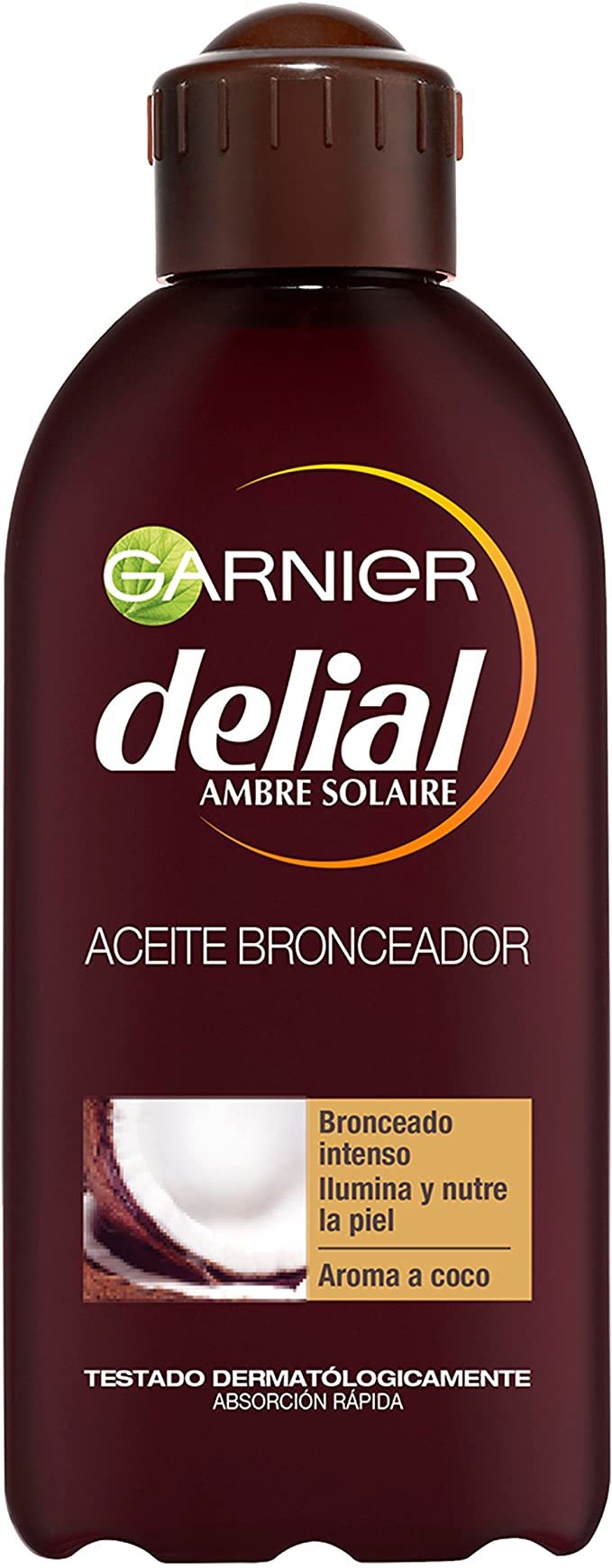 Beauty Garnier Delial Aceite Bronceador Intenso Nutritivo Hidratante con Aroma a Coco