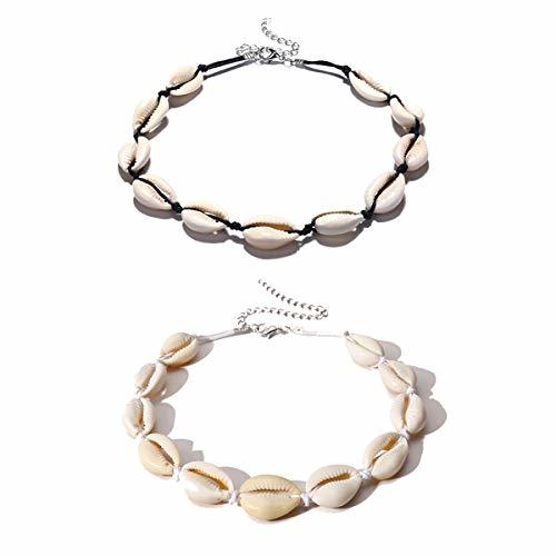 Product Meetlight Shell Gargantilla Collares para Mujeres Ajustable Hecho a Mano Conjunto de