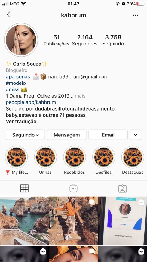 Moda Segue ela no Instagram também 