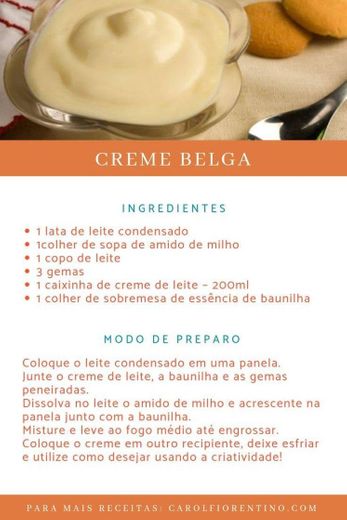 Receita de greme de belga 