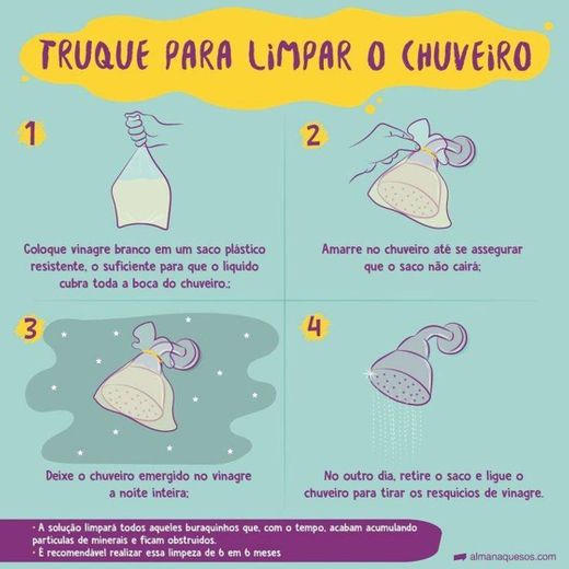 Truque para limpar o chuveiro 