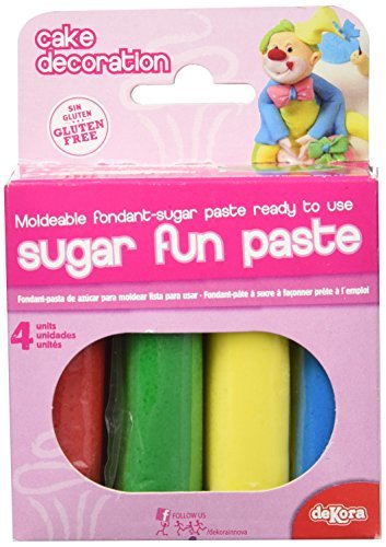 Lugar Dekora 424060 - Pack Fondant 4 Colores Básicos