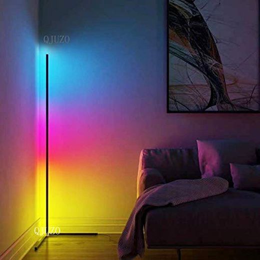 QJUZO Moderna LED Lámpara de Pie RGB Regulable con Control Remoto Lámpara