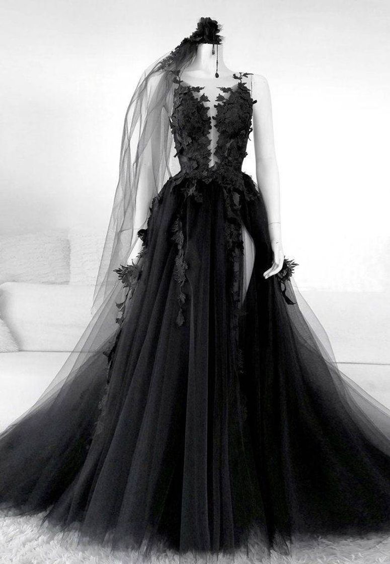 Moda Black lace Long prom