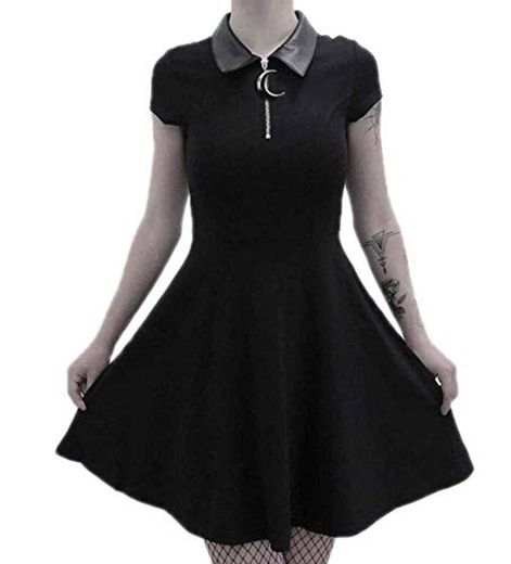 Señoras para Mujer Waterfall Gothic Punk Hoodie Dress Jacket Long Flared Witchcraft
